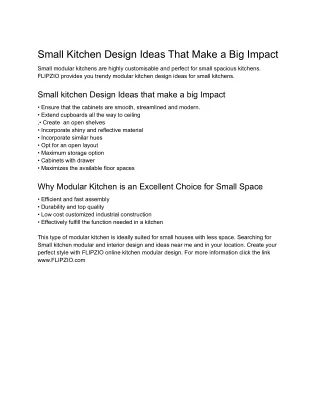 Small Kitchen Design Ideas That Make a Big Impact