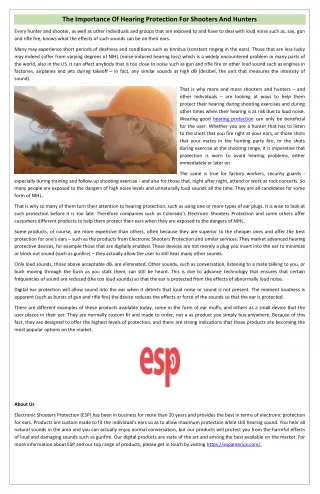 the importance of hearing protection for shooters