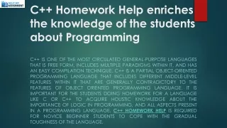 c homework help enriches the knowledge