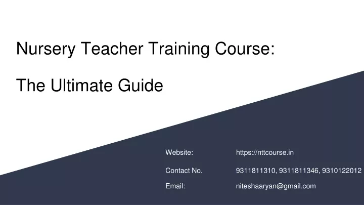 nursery teacher training course the ultimate guide
