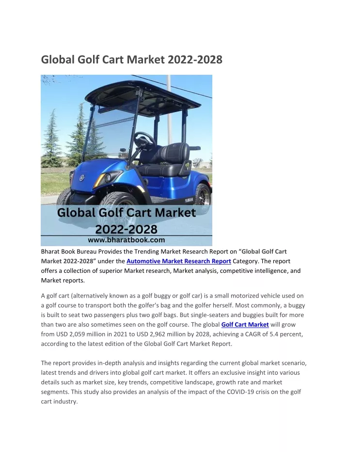 global golf cart market 2022 2028