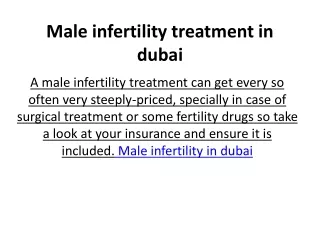 Male infertility treatment in dubai