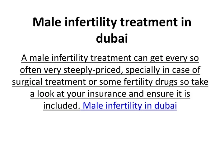 male infertility treatment in dubai