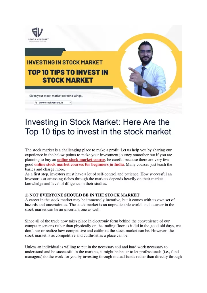 investing in stock market here