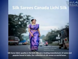 Silk Sarees Canada Lichi Silk
