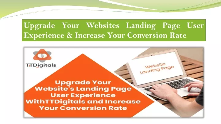 upgrade your websites landing page user