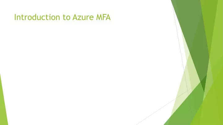 introduction to azure mfa