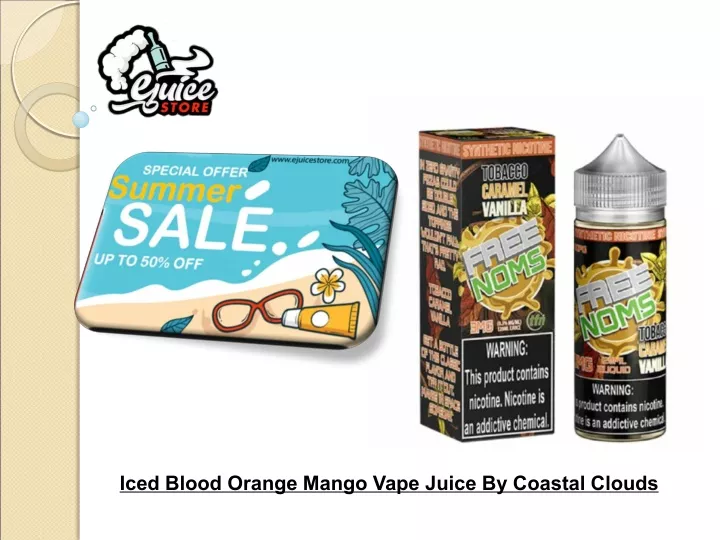 iced blood orange mango vape juice by coastal