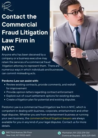 Contact the Commercial Fraud Litigation Law Firm in NYC