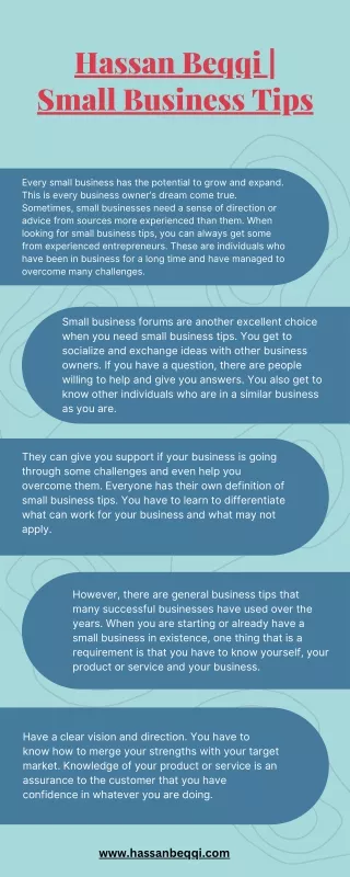Hassan Beqqi | Small Business Tips