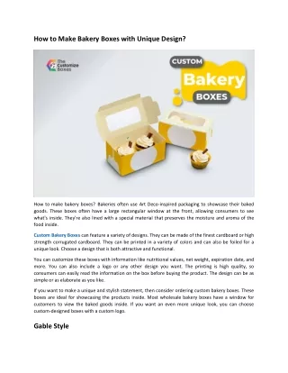 how to make bakery boxes with unique design