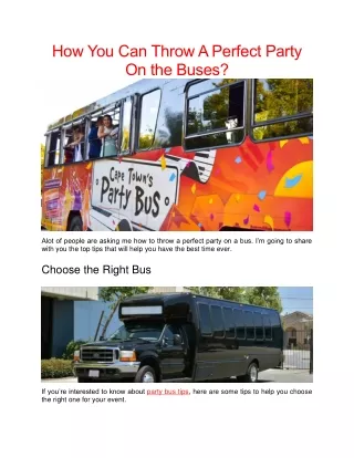 Party bus tips
