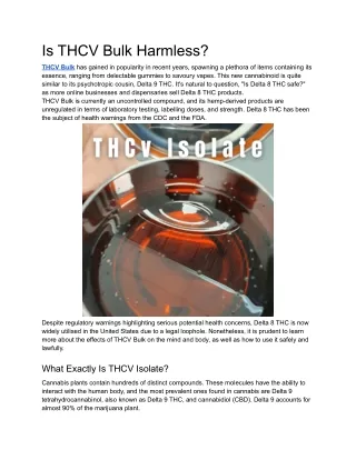 Is THCV Bulk Harmless