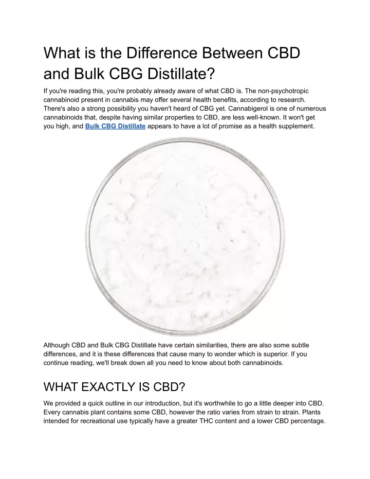what is the difference between cbd and bulk