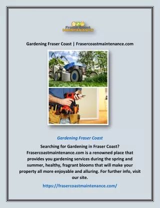 Gardening Fraser Coast | Frasercoastmaintenance.com