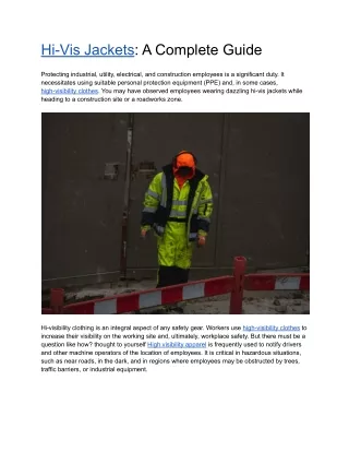 hi vis jackets a complete guide