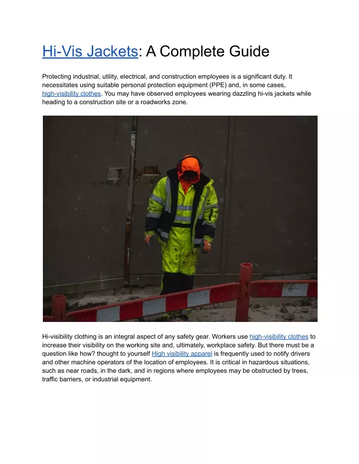 hi vis jackets a complete guide