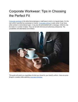 corporate workwear tips in choosing the perfect