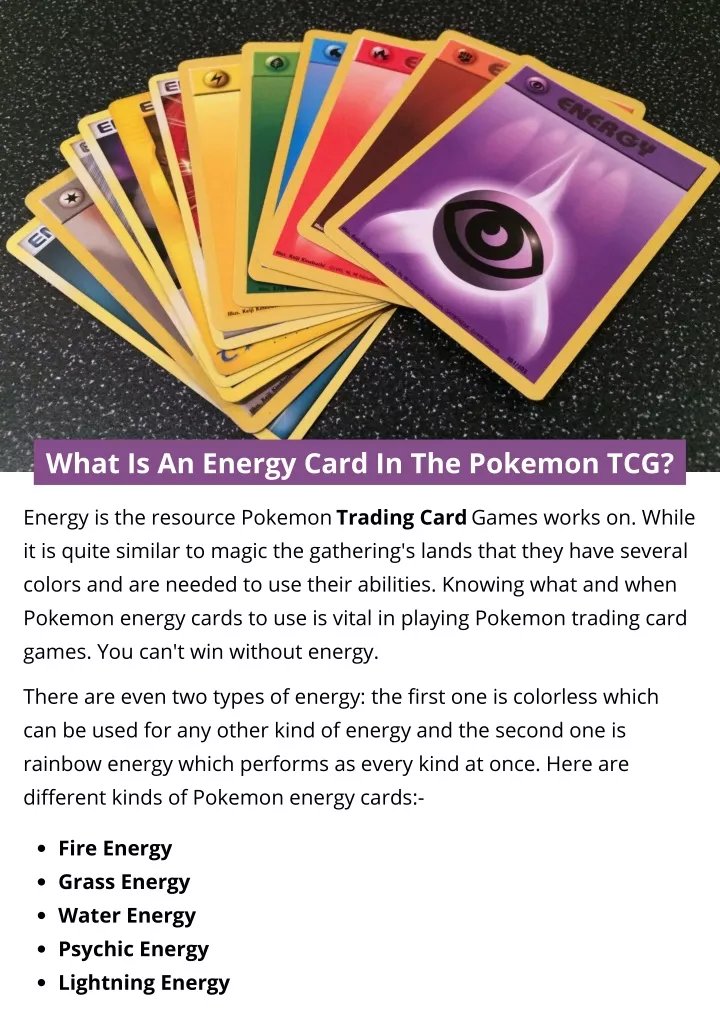 what is an energy card in the pokemon tcg