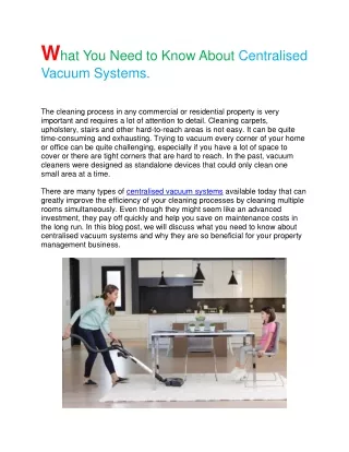 w hat you need to know about centralised vacuum