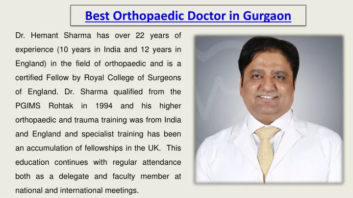 best orthopaedic doctor in gurgaon