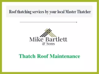 thatch roof maintenance