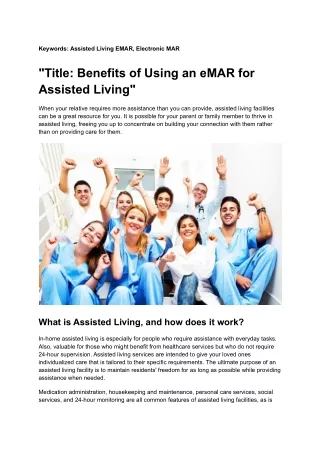 keywords assisted living emar electronic mar