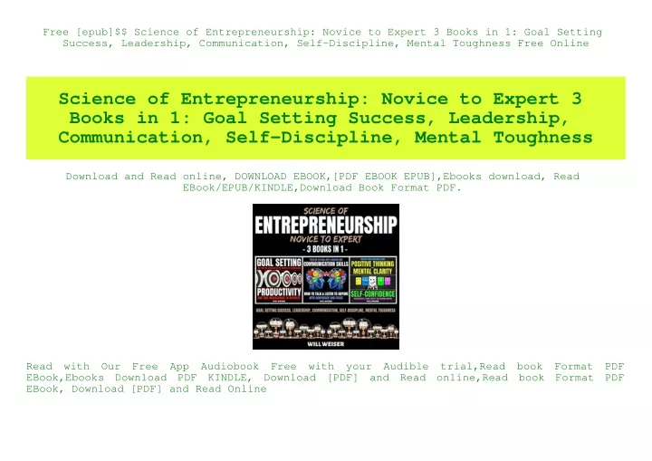 free epub science of entrepreneurship novice
