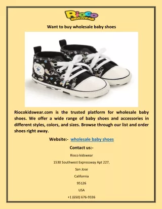 Want to buy wholesale baby shoes