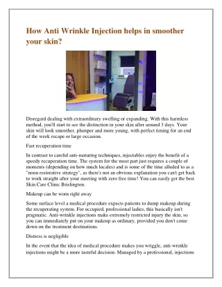 how anti wrinkle injection helps in smoother your