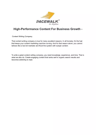 high performance content for business growth
