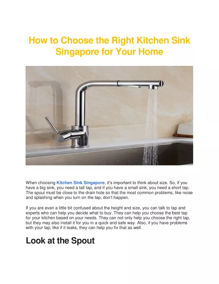 how to choose the right kitchen sink singapore