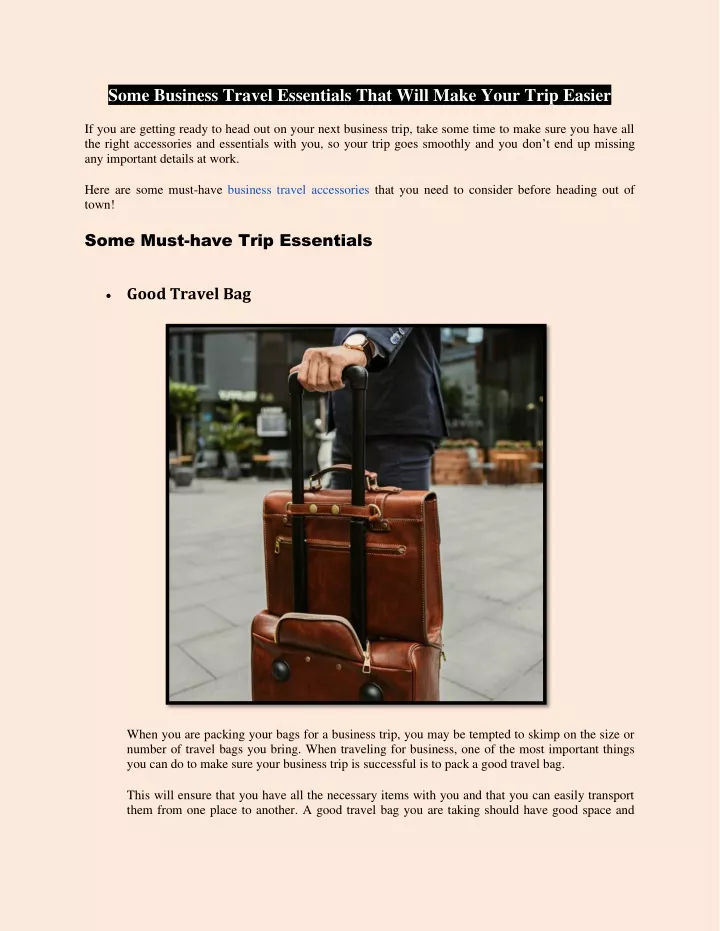 some business travel essentials that will make