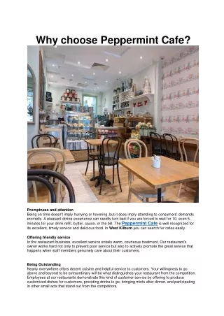 why choose peppermint cafe
