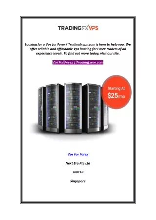 Vps For Forex  Tradingfxvps.com