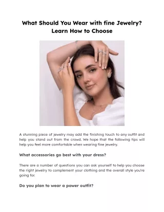 what should you wear with fine jewelry learn