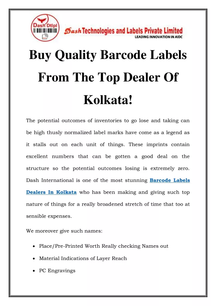 buy quality barcode labels