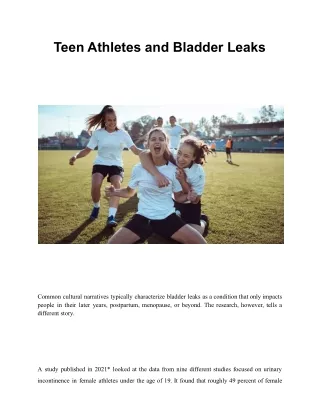 Teen Athletes and Bladder Leaks