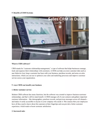 9 benefits of crm systems