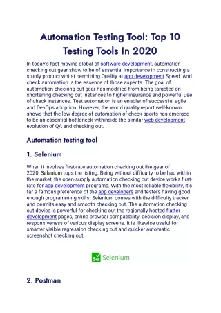 automation testing tool top 10 automation testing