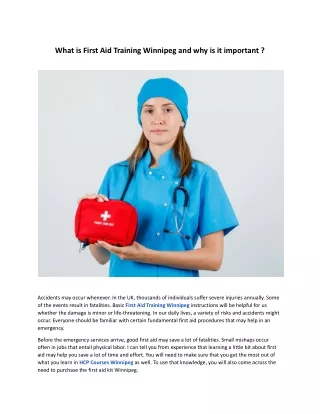 what is first aid training winnipeg
