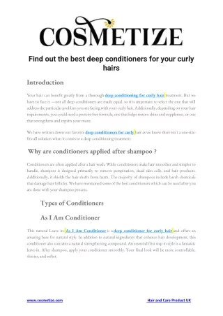 Find out the best deep conditioners for your curly hairs -5