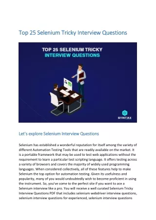 top 25 selenium tricky interview top 25 selenium