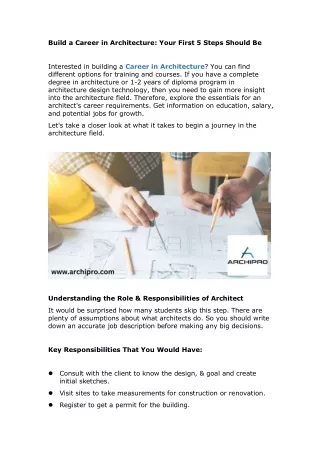 build a career in architecture your first 5 steps