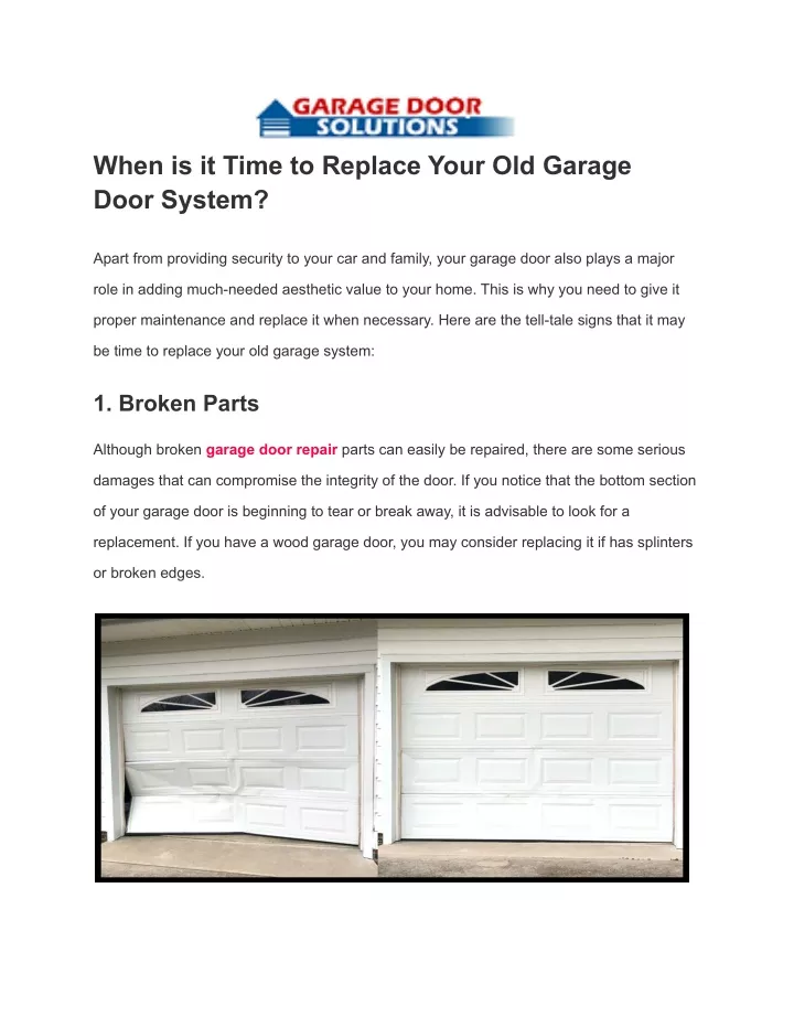 when is it time to replace your old garage door