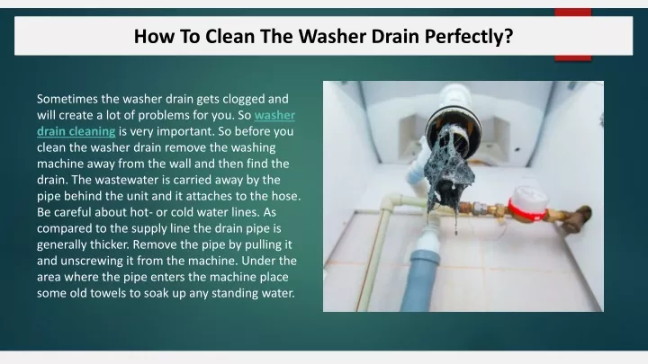 how to clean the washer drain perfectly