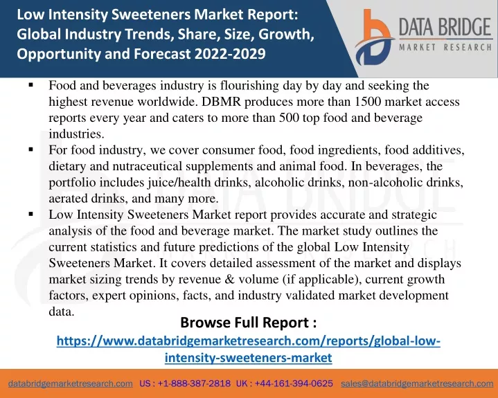 low intensity sweeteners market report global