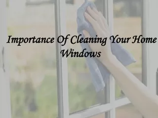 Importance Of Cleaning Your Home Windows 
