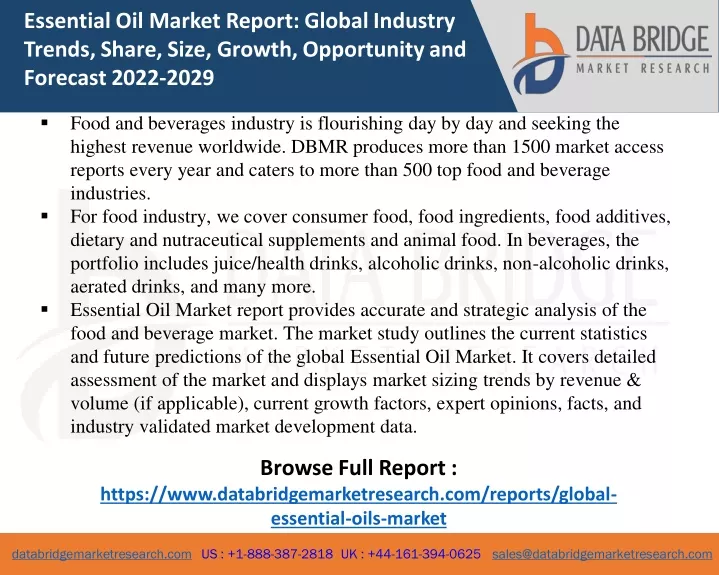 essential oil market report global industry