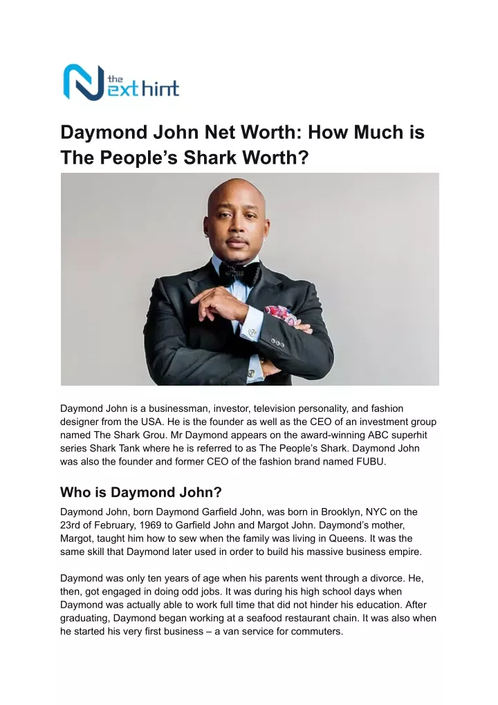 daymond john net worth how much is the people